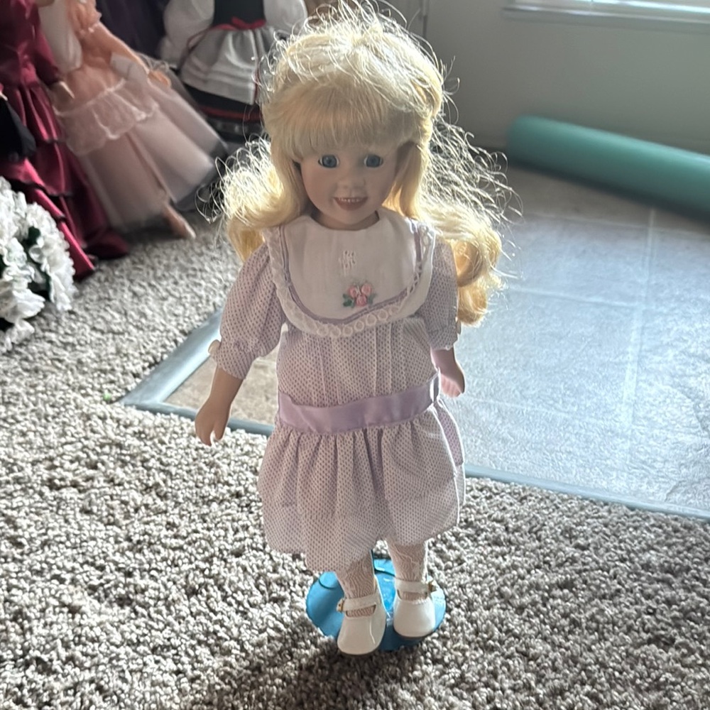 Blonde Doll with Purple Dress